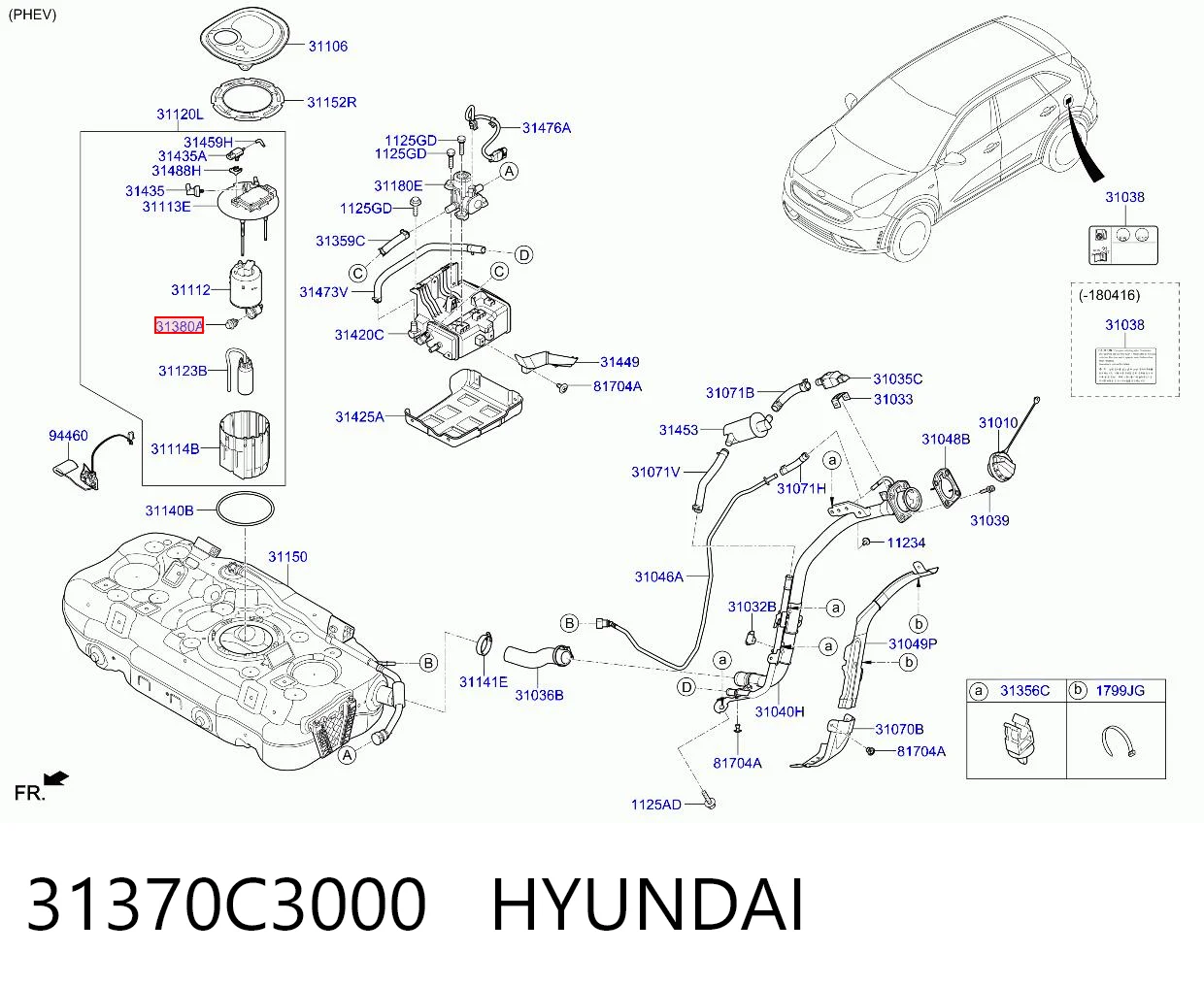31370C3000 Hyundai/Kia Регулятор давления в топливной рейке