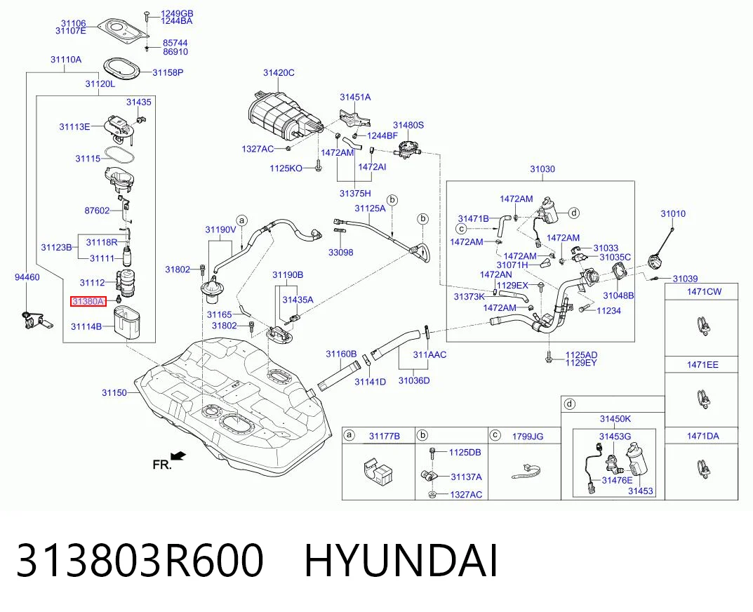 313803R600 Hyundai/Kia Регулятор давления в топливной рейке