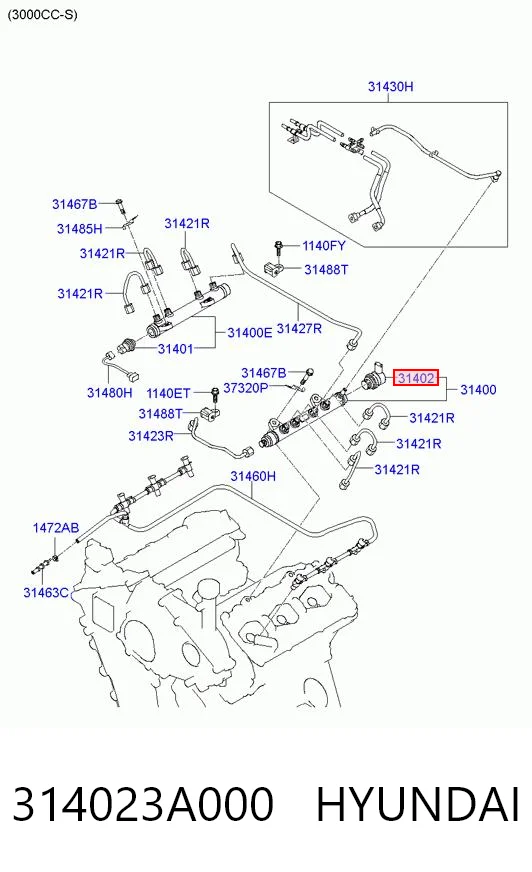 314023A000 Hyundai/Kia Редукционный клапан ТНВД