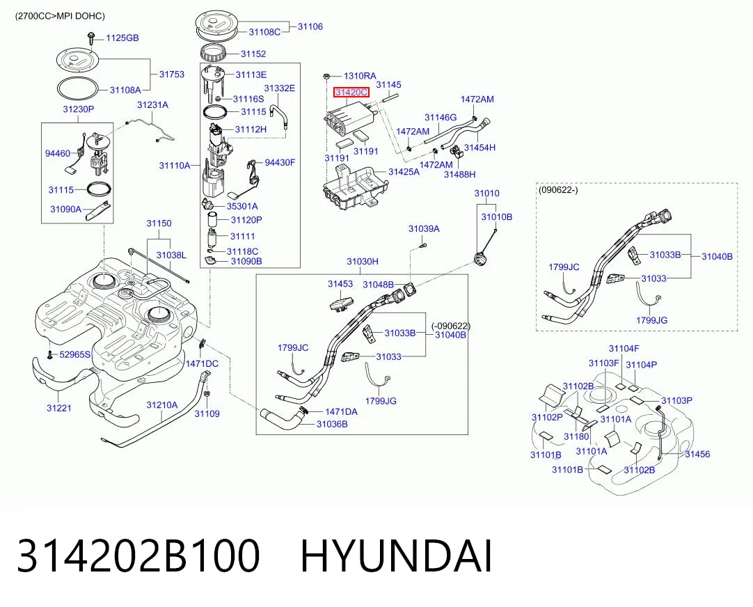 314202B100 Hyundai/Kia Абсорбер топливных паров
