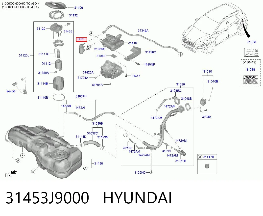 31453J9000 Hyundai/Kia Абсорбер топливных паров