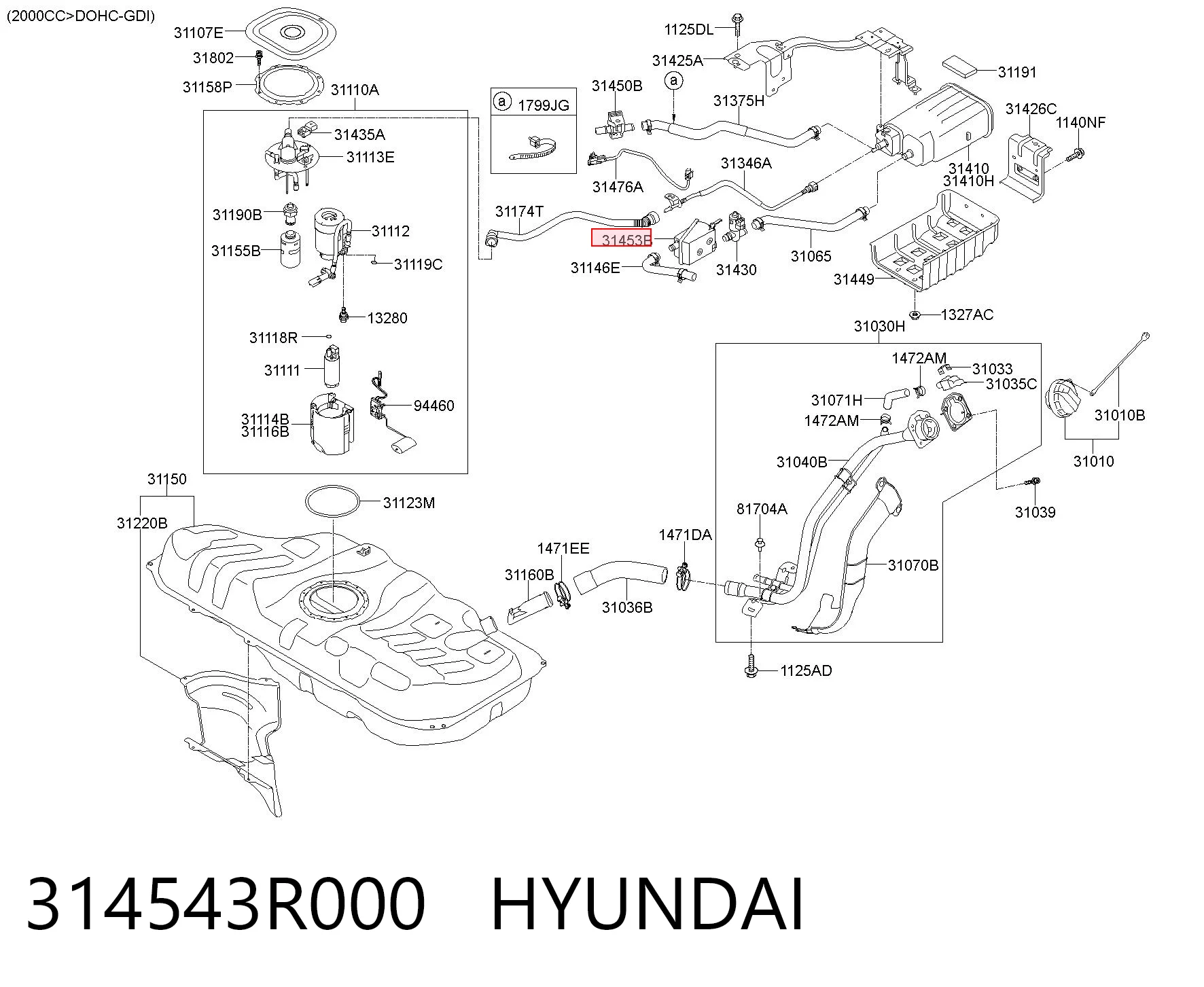 314543R000 Hyundai/Kia Абсорбер топливных паров