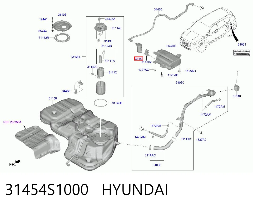 31454S1000 Hyundai/Kia Абсорбер топливных паров