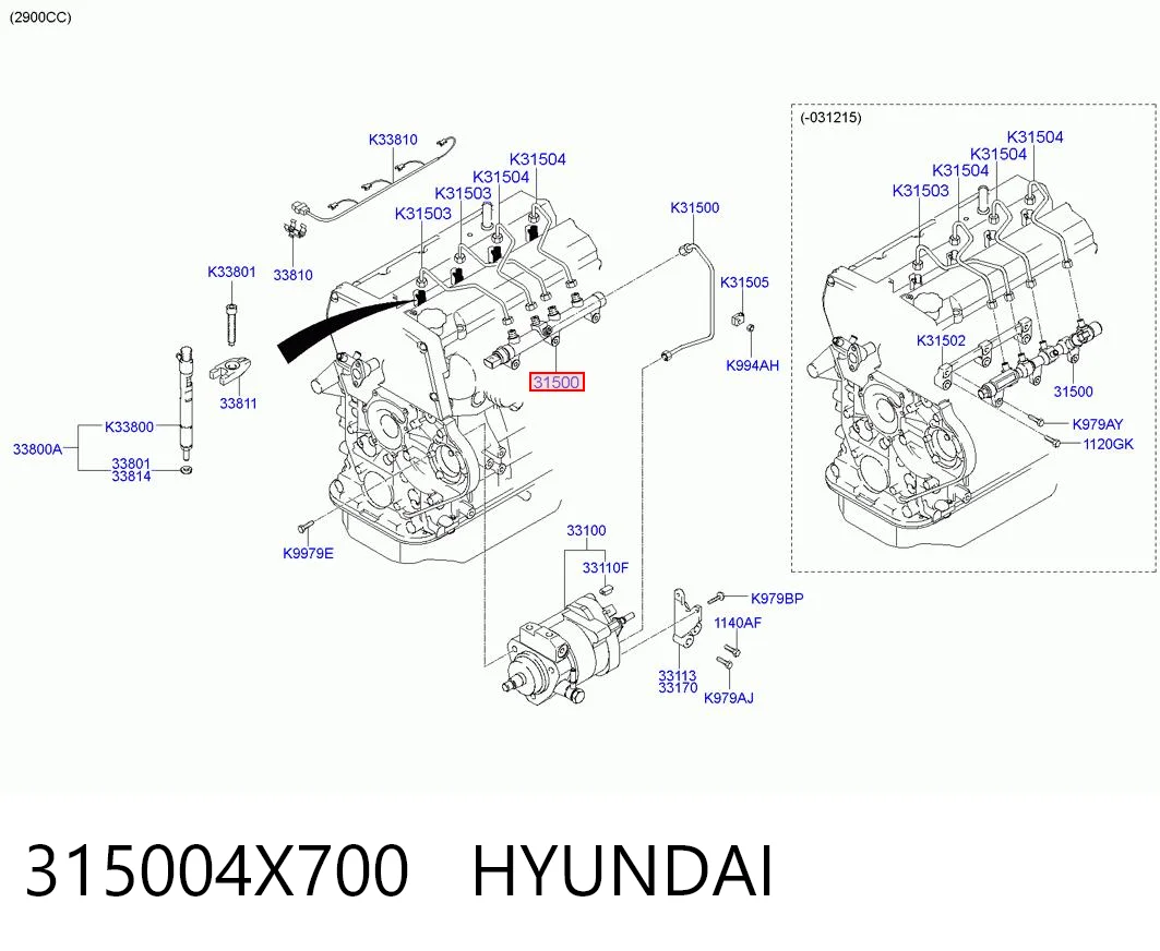 315004X700 Hyundai/Kia Топливная рампа