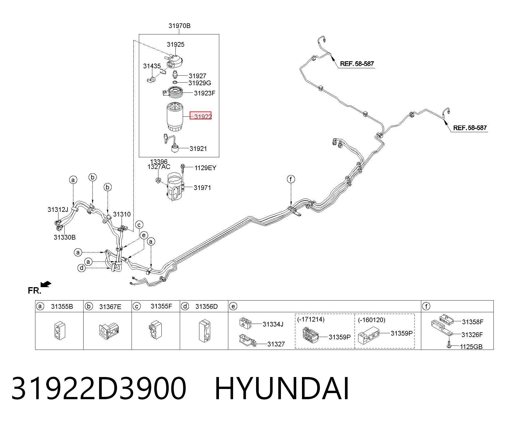 31922D3900 Hyundai/Kia Фильтр топлива