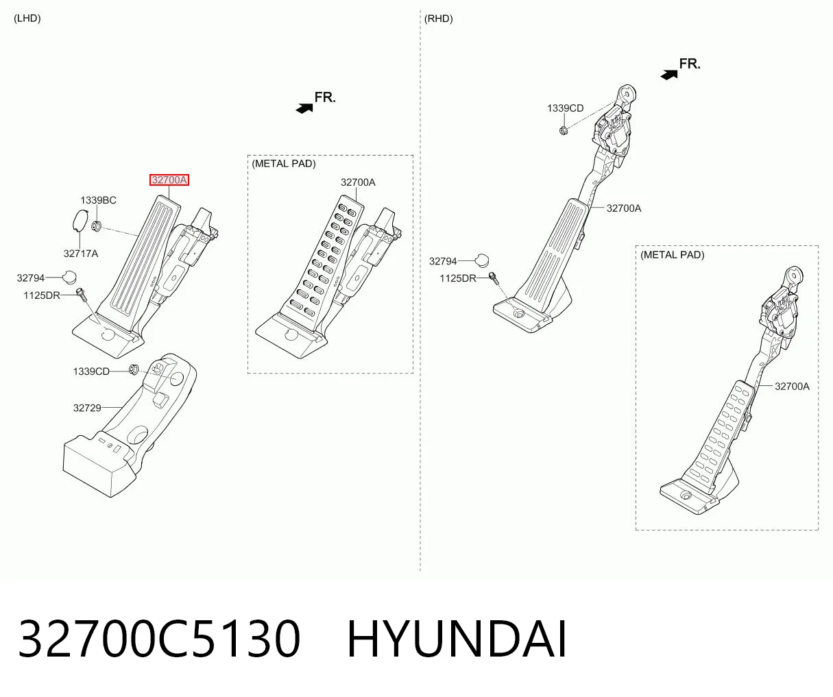 32700C5130 Hyundai/Kia Педали газа