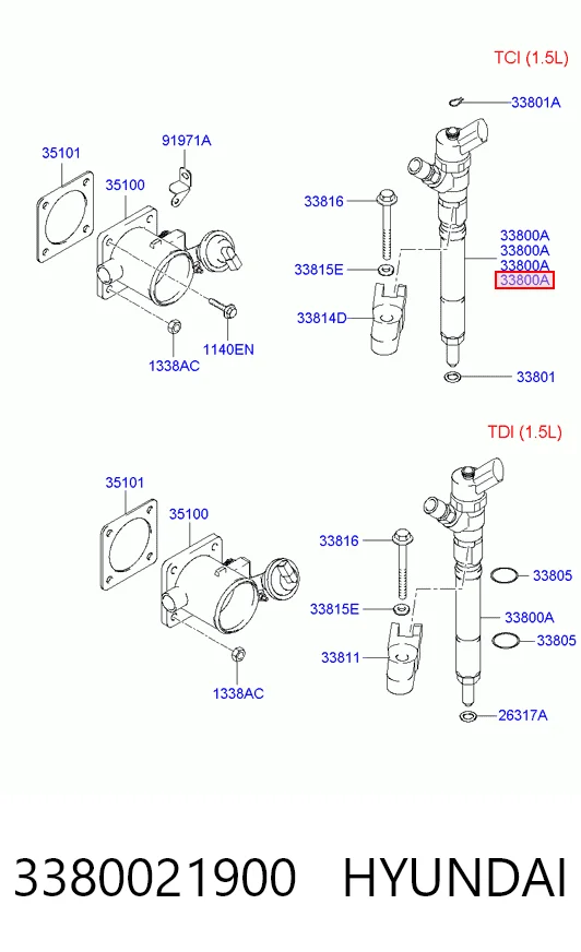 3380021900 Hyundai/Kia Топливные форсунки