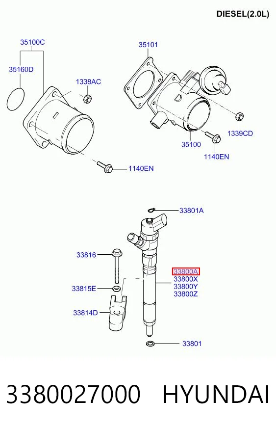 3380027000 Hyundai/Kia Топливные форсунки