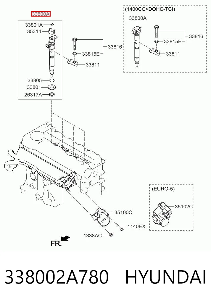 338002A780 Hyundai/Kia Топливные форсунки