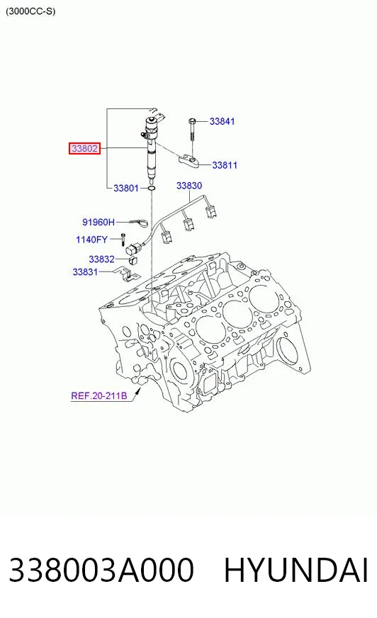 338003A000 Hyundai/Kia Топливные форсунки