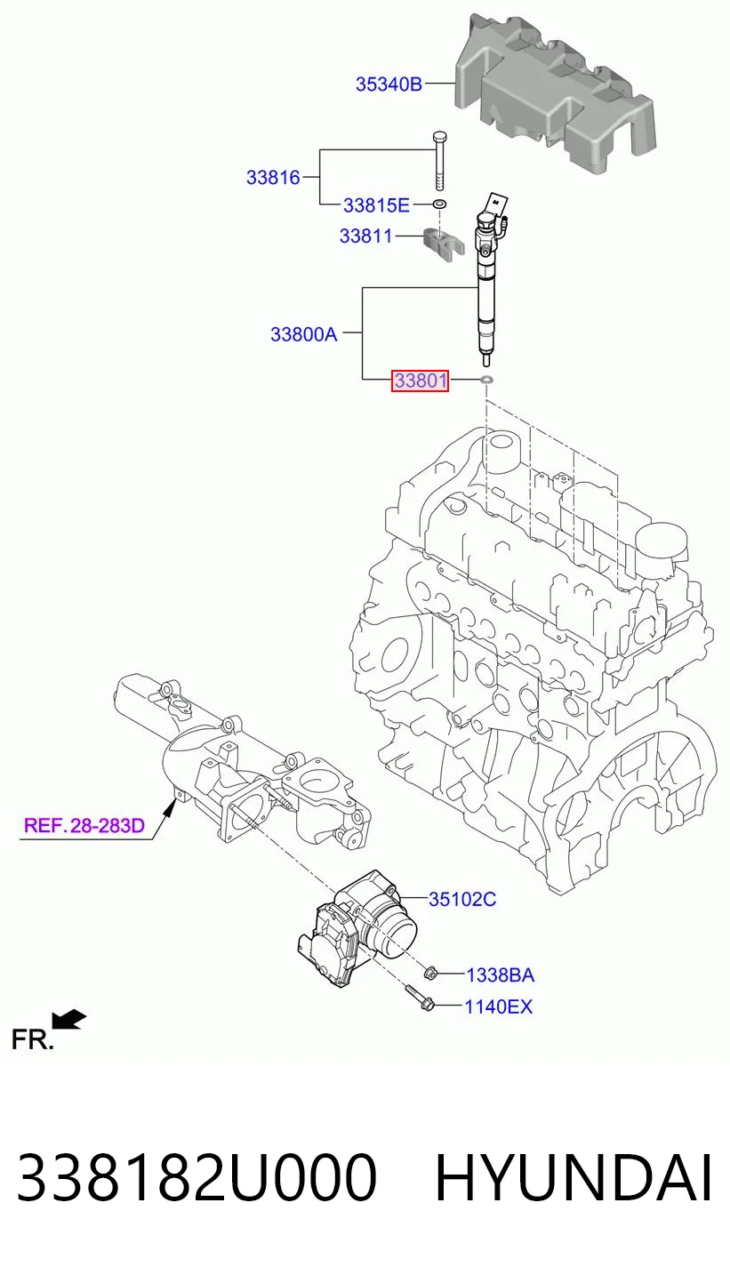 338182U000 Hyundai/Kia Кольцо форсунки инжектора посадочное