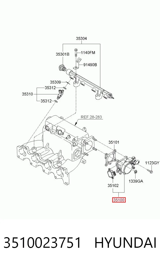 3510023751 Hyundai/Kia Дроссельная заслонка