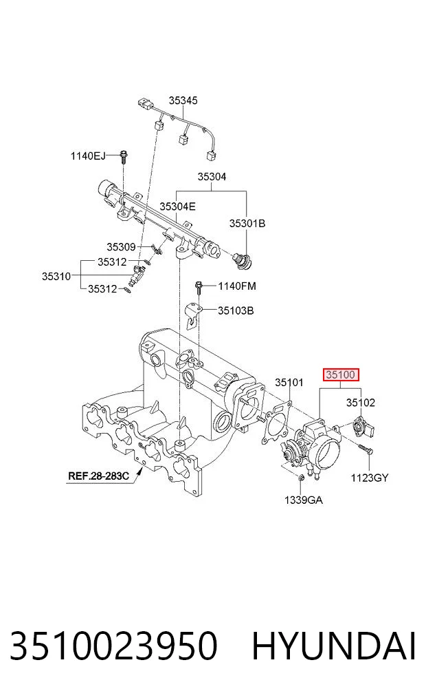 3510023950 Hyundai/Kia Дроссельная заслонка