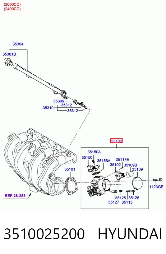 3510025200 Hyundai/Kia Дроссельная заслонка