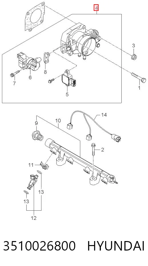 3510026800 Hyundai/Kia Дроссельная заслонка