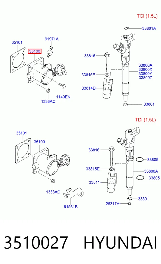 3510027 Hyundai/Kia Дроссельная заслонка