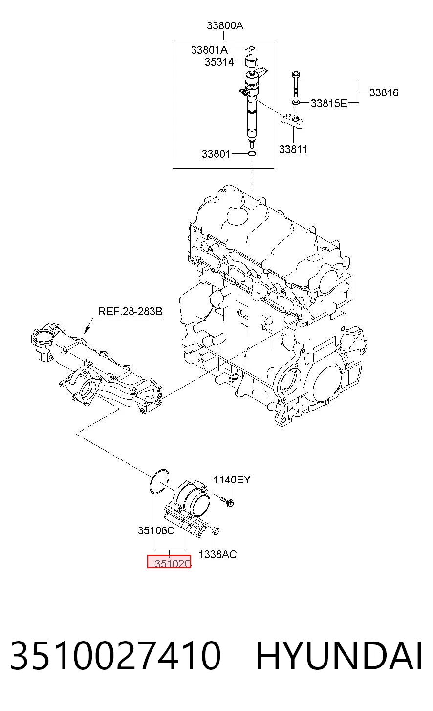 3510027410 Hyundai/Kia Дроссельная заслонка