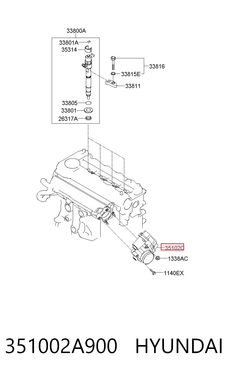 351002A900 Hyundai/Kia Дроссельная заслонка