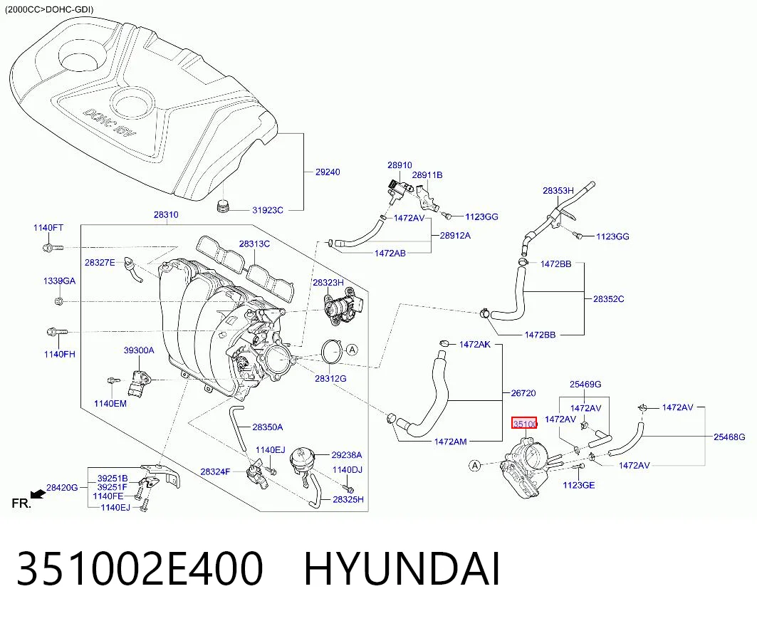 351002E400 Hyundai/Kia Дроссельная заслонка