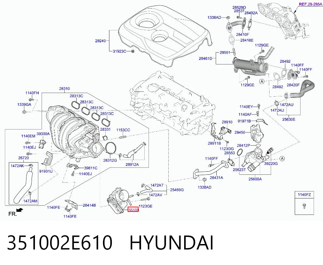 351002E610 Hyundai/Kia Дроссельная заслонка