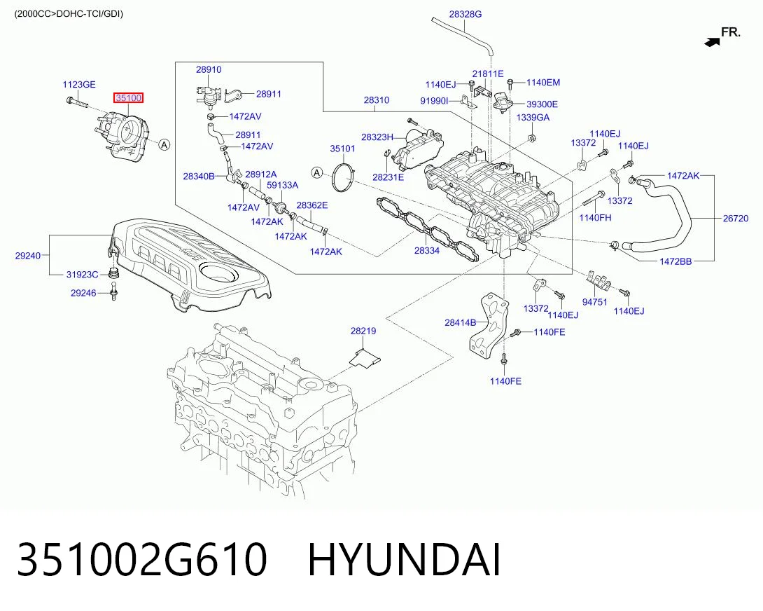 351002G610 Hyundai/Kia Дроссельная заслонка