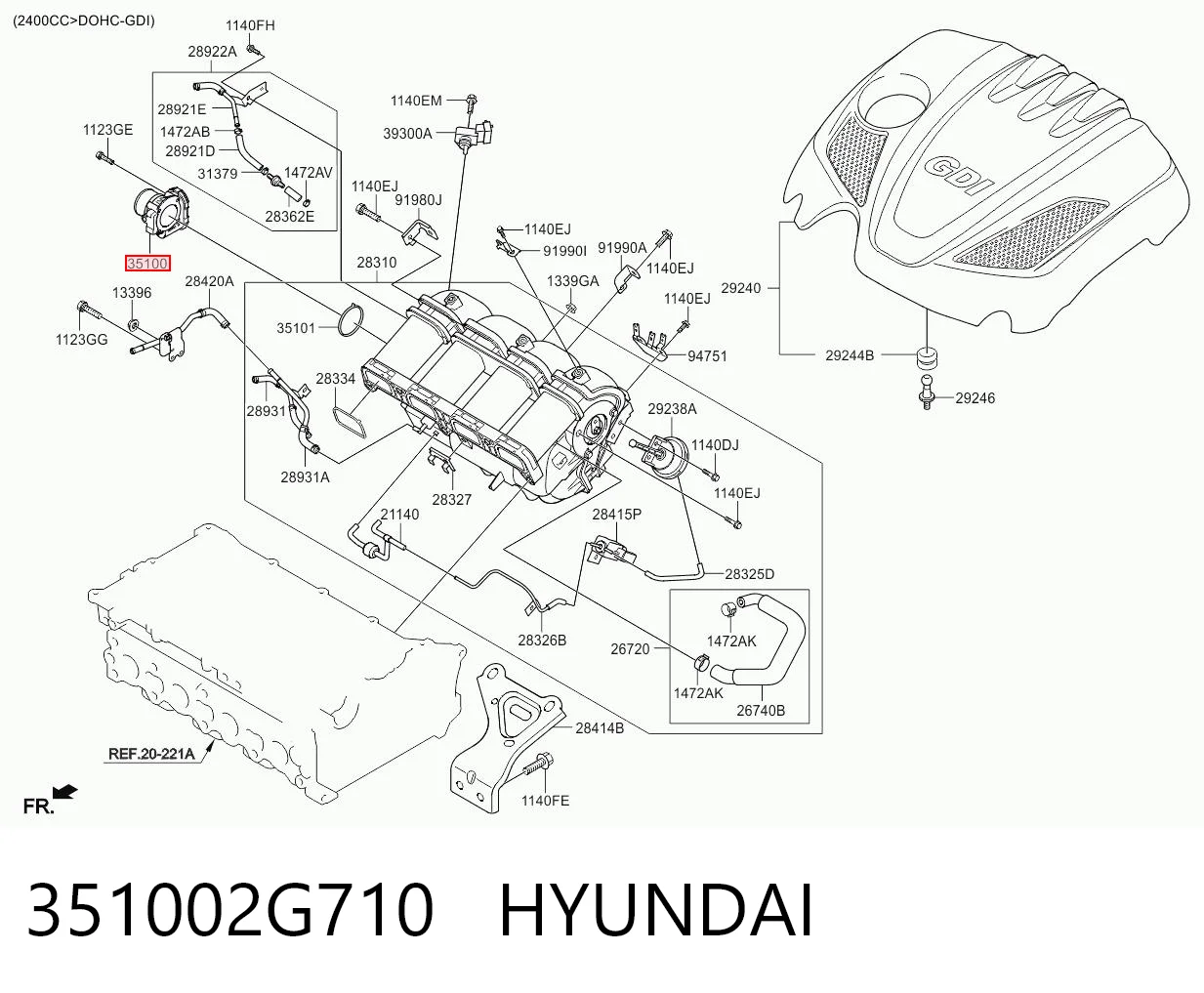 351002G710 Hyundai/Kia Дроссельная заслонка