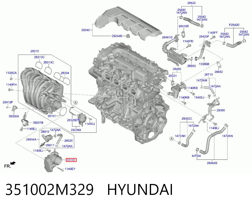 351002M329 Hyundai/Kia Дроссельная заслонка