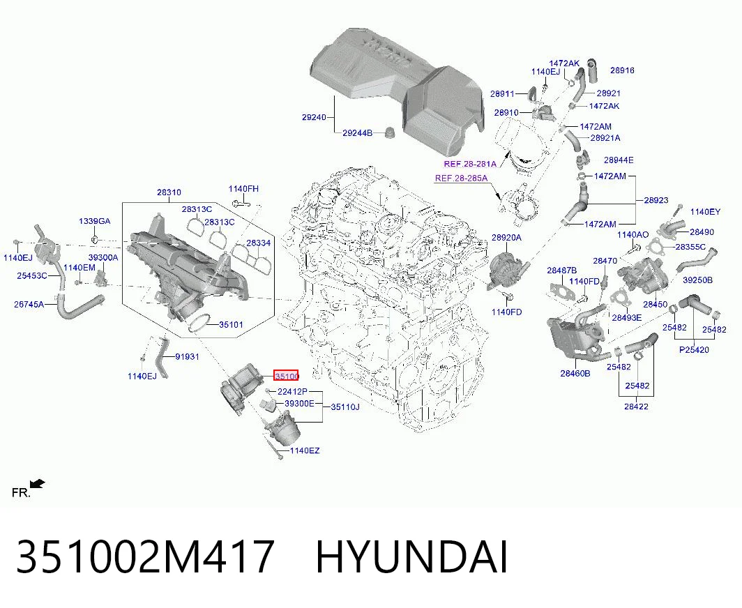 351002M417 Hyundai/Kia Дроссельная заслонка