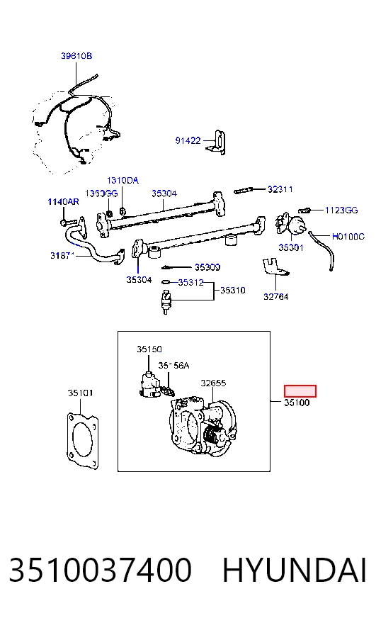 3510037400 Hyundai/Kia Дроссельная заслонка