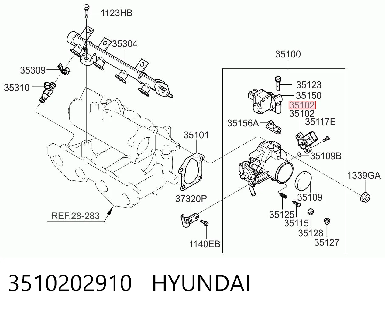 3510202910 Hyundai/Kia Датчик положения дроссельной заслонки