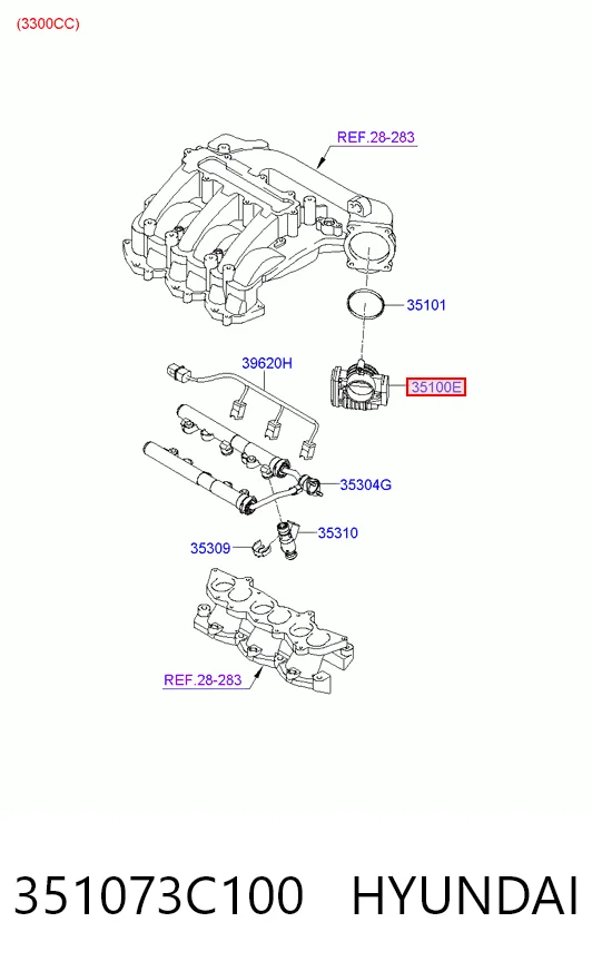 351073C100 Hyundai/Kia Дроссельная заслонка