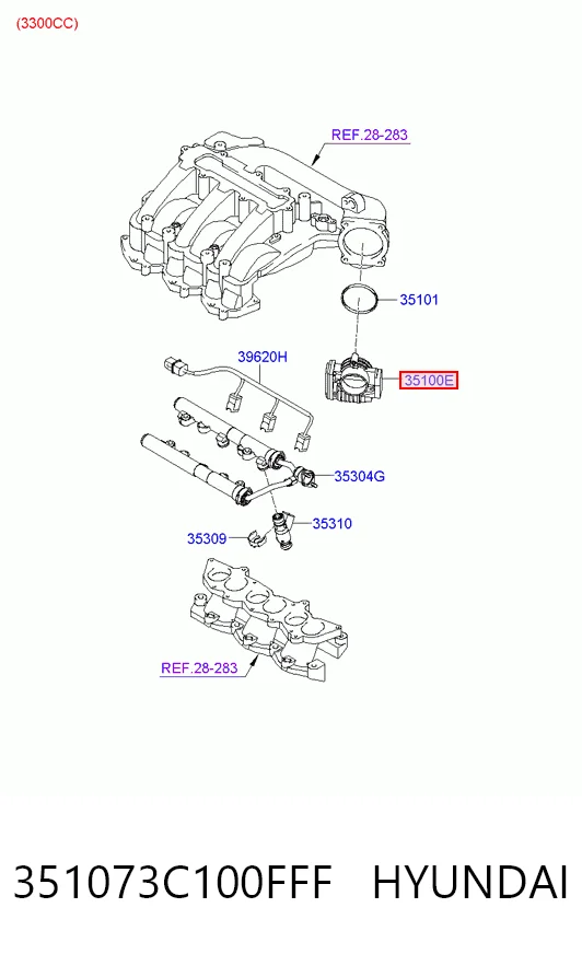 351073C100FFF Hyundai/Kia Дроссельная заслонка