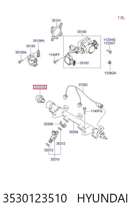 3530123510 Hyundai/Kia Регулятор давления в топливной рейке