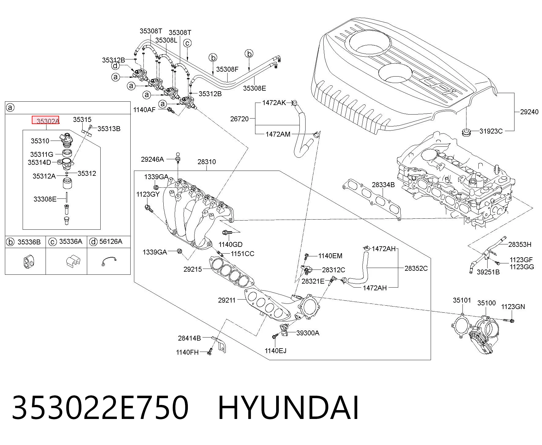 353022E750 Hyundai/Kia Топливные форсунки