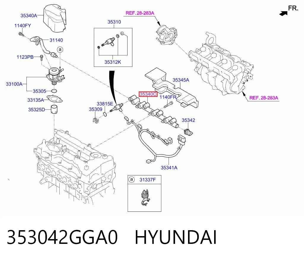 353042GGA0 Hyundai/Kia Топливная рампа