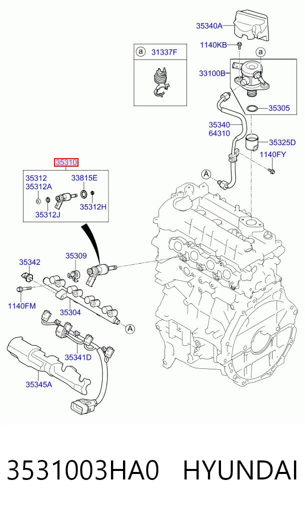 3531003HA0 Hyundai/Kia Топливные форсунки