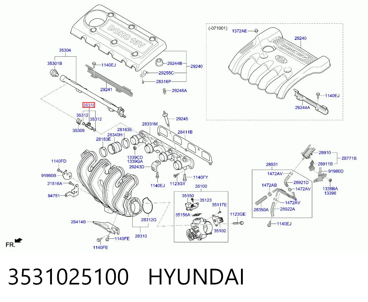 3531025100 Hyundai/Kia Топливные форсунки