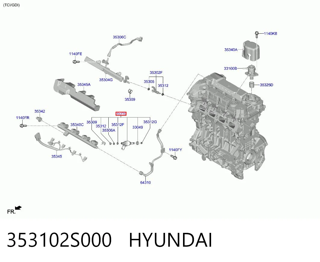 353102S000 Hyundai/Kia Топливные форсунки