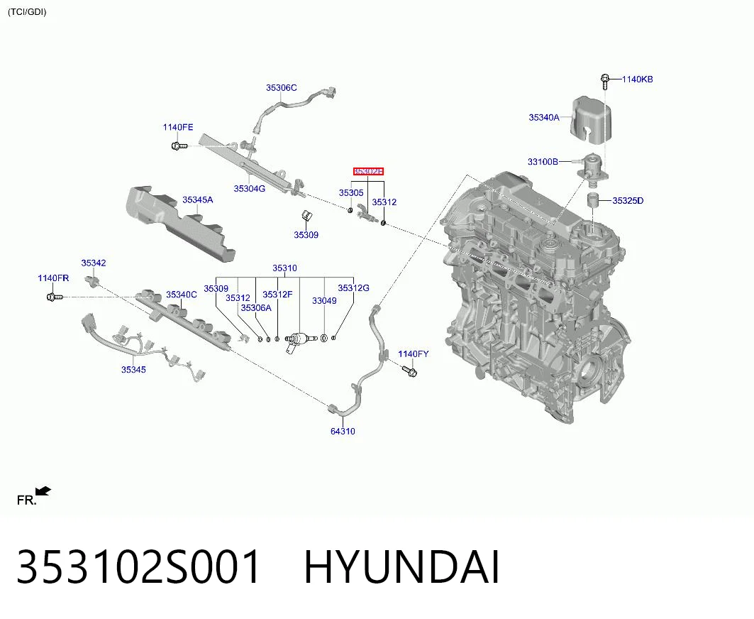 353102S001 Hyundai/Kia Топливные форсунки