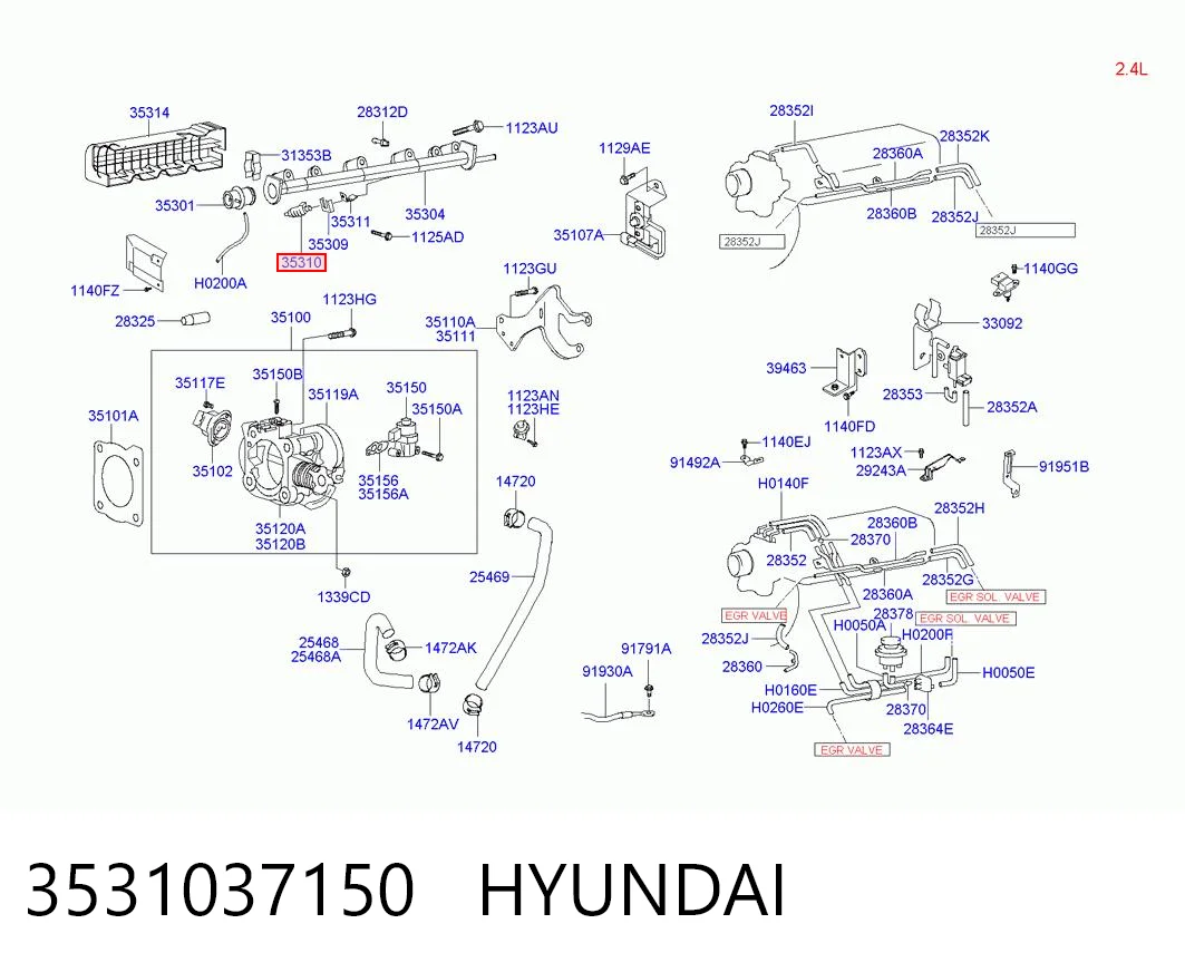 3531037150 Hyundai/Kia Топливные форсунки