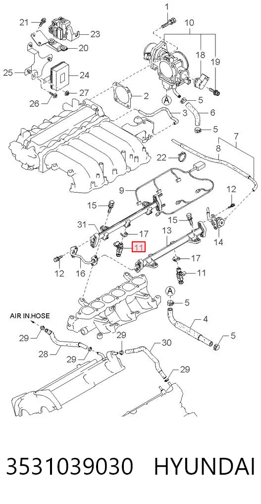 3531039030 Hyundai/Kia Топливные форсунки