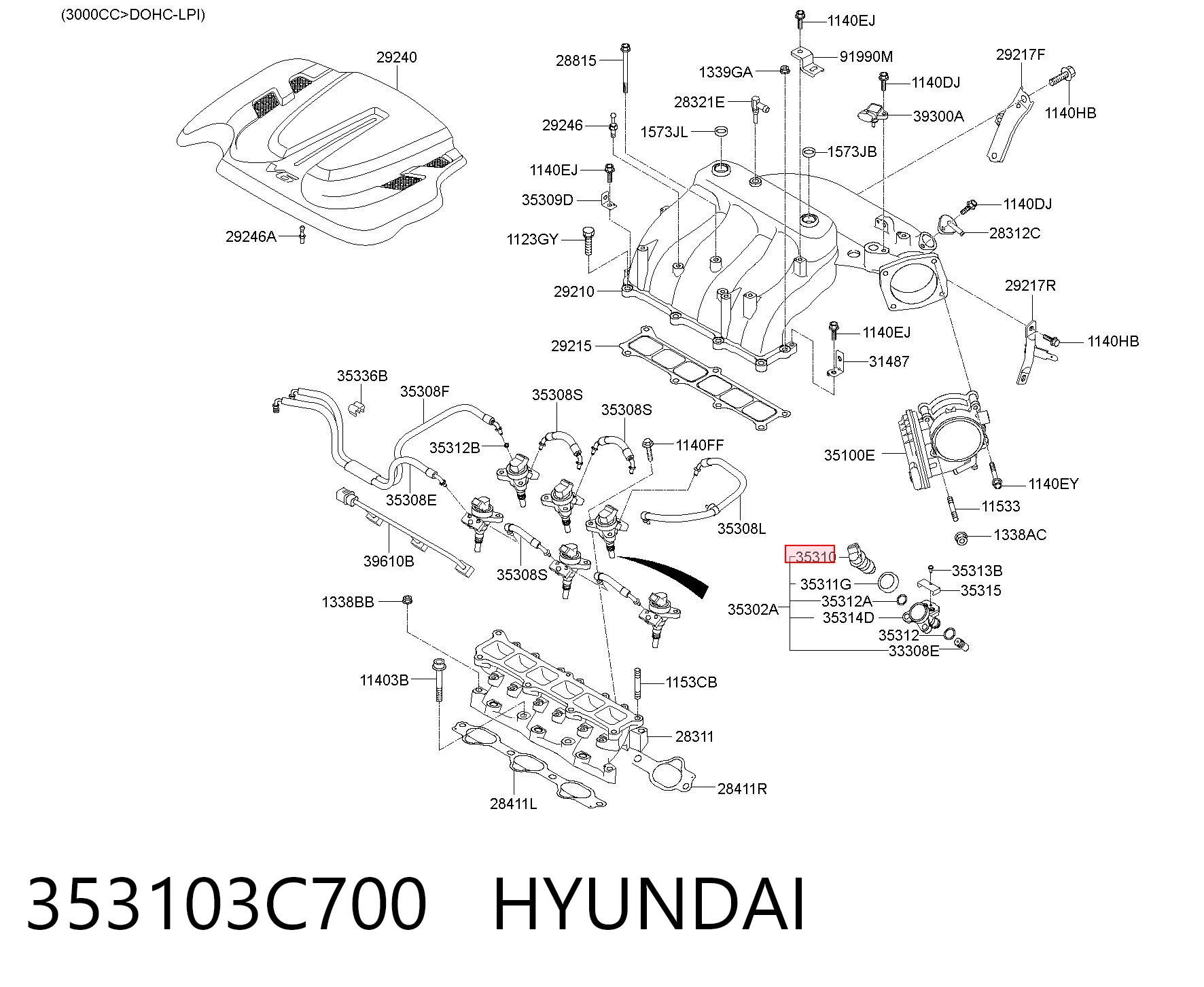 353103C700 Hyundai/Kia Топливные форсунки