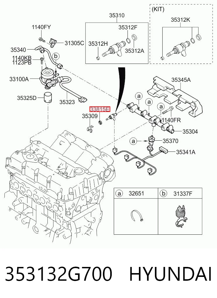 353132G700 Hyundai/Kia Кольцо форсунки инжектора посадочное