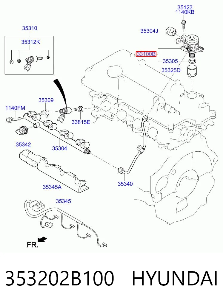353202B100 Hyundai/Kia Насос топливный высокого давления (ТНВД)