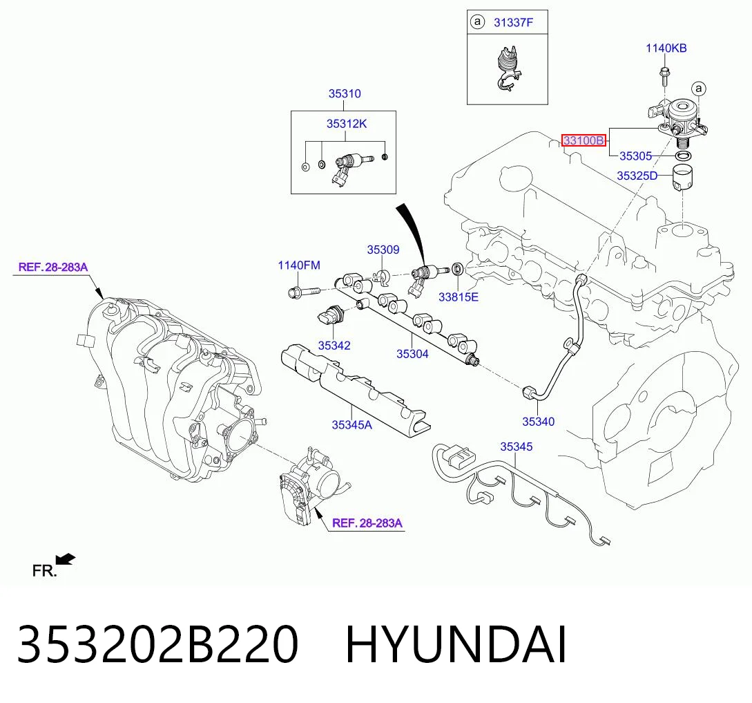 353202B220 Hyundai/Kia Насос топливный высокого давления (ТНВД)