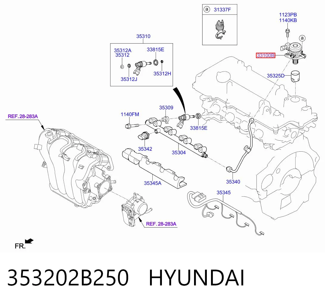353202B250 Hyundai/Kia Насос топливный высокого давления (ТНВД)