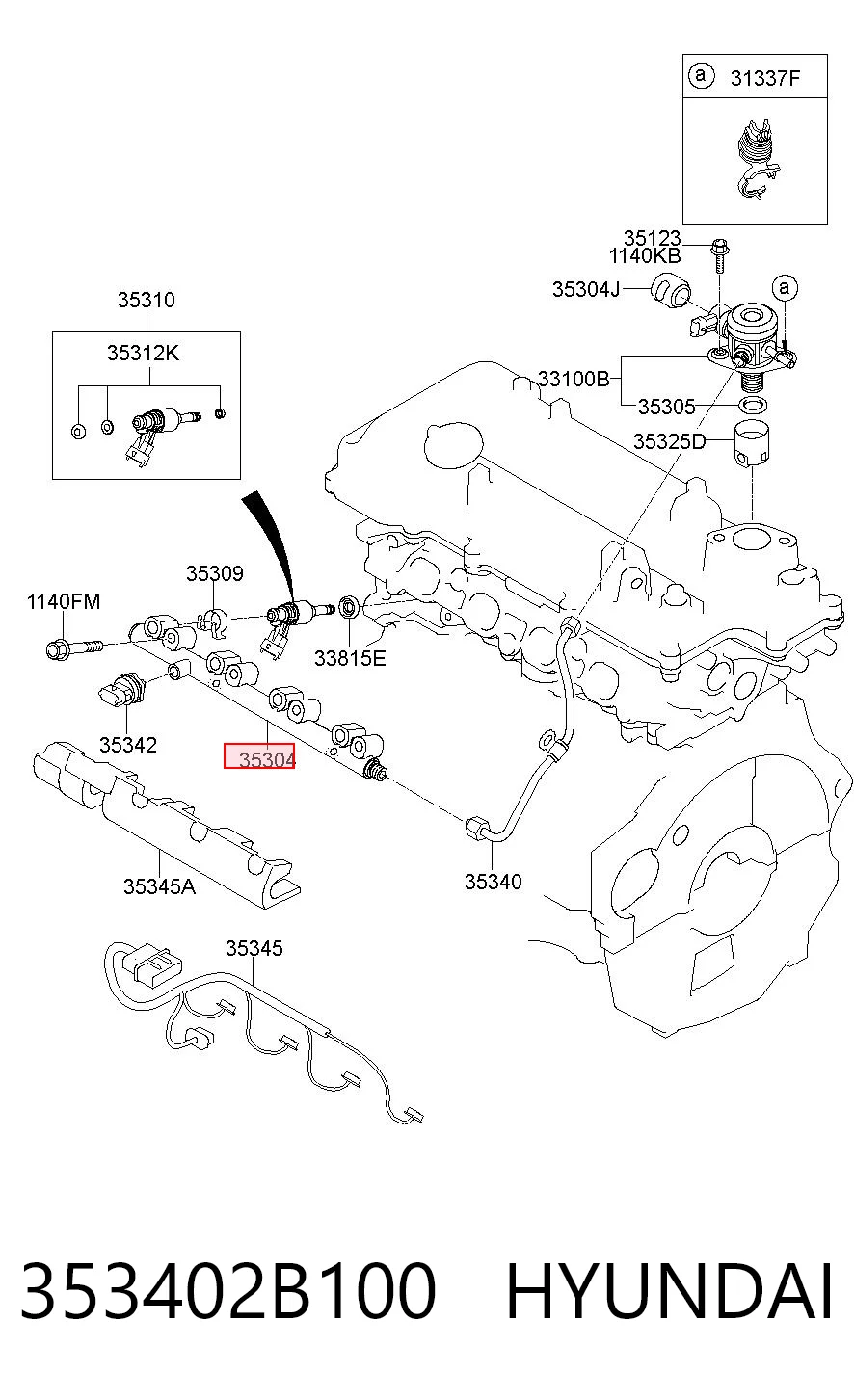 353402B100 Hyundai/Kia Распределитель топлива