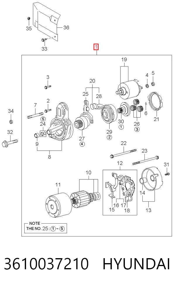 3610037210 Hyundai/Kia Стартер автомобиля
