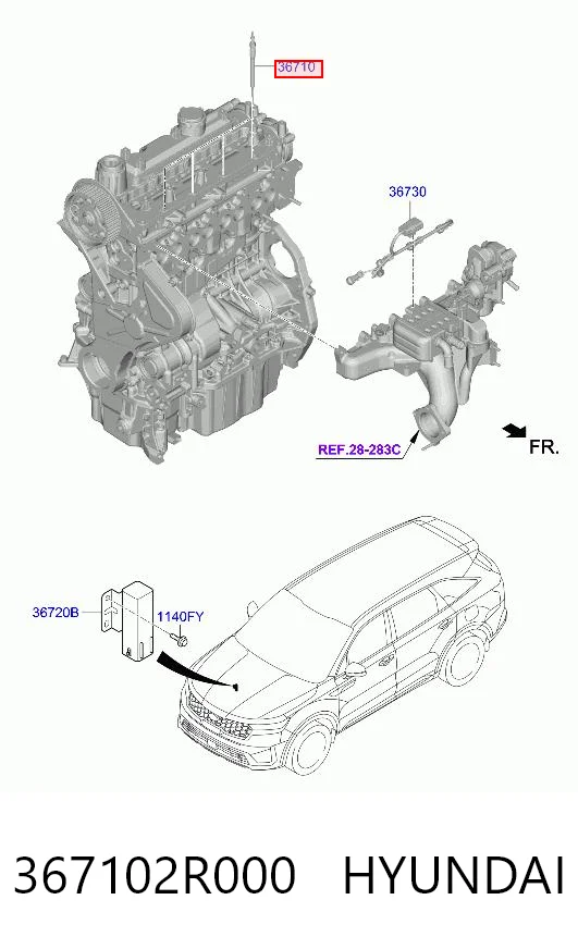 367102R000 Hyundai/Kia Свечи накаливания