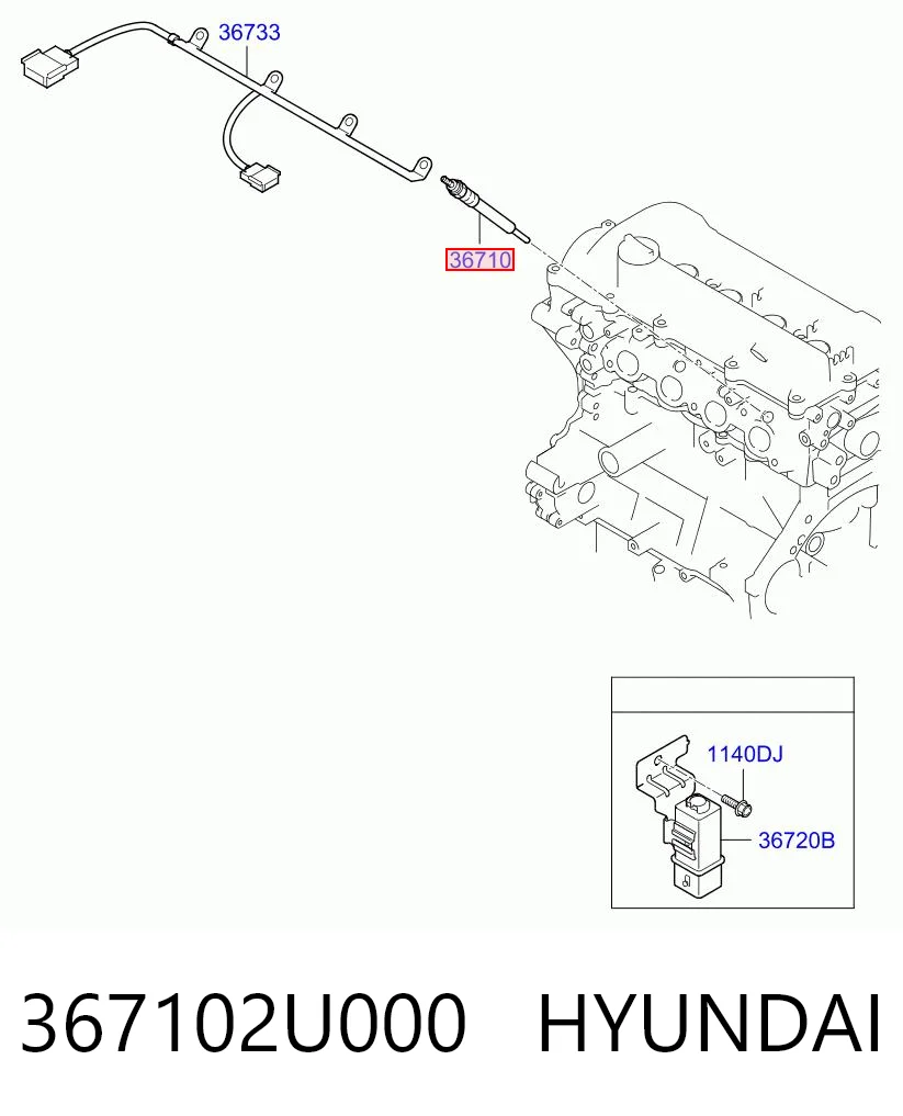367102U000 Hyundai/Kia Свечи накаливания